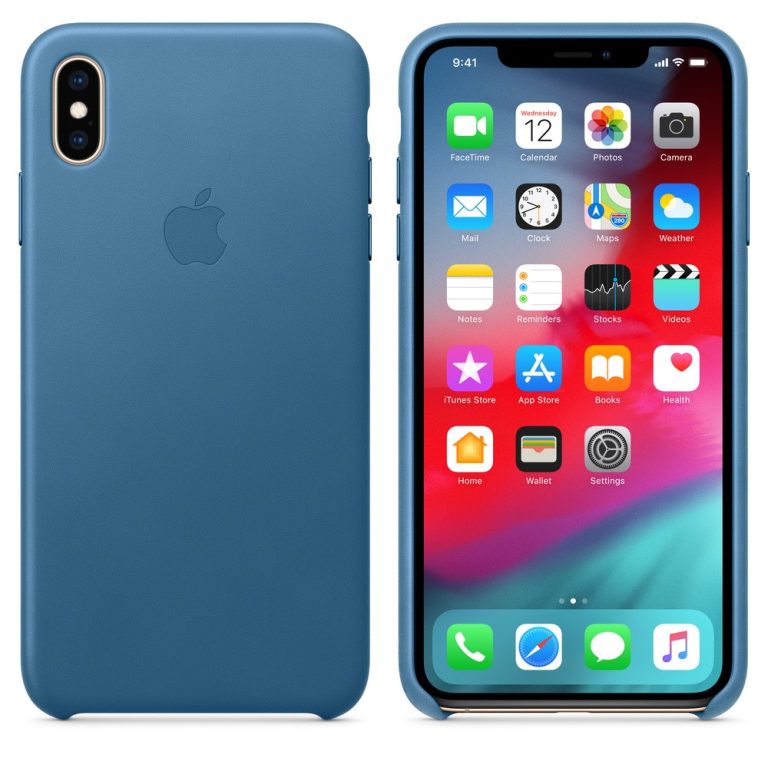 Apple iPhone XS Max Leather Case Cape Cod Blue